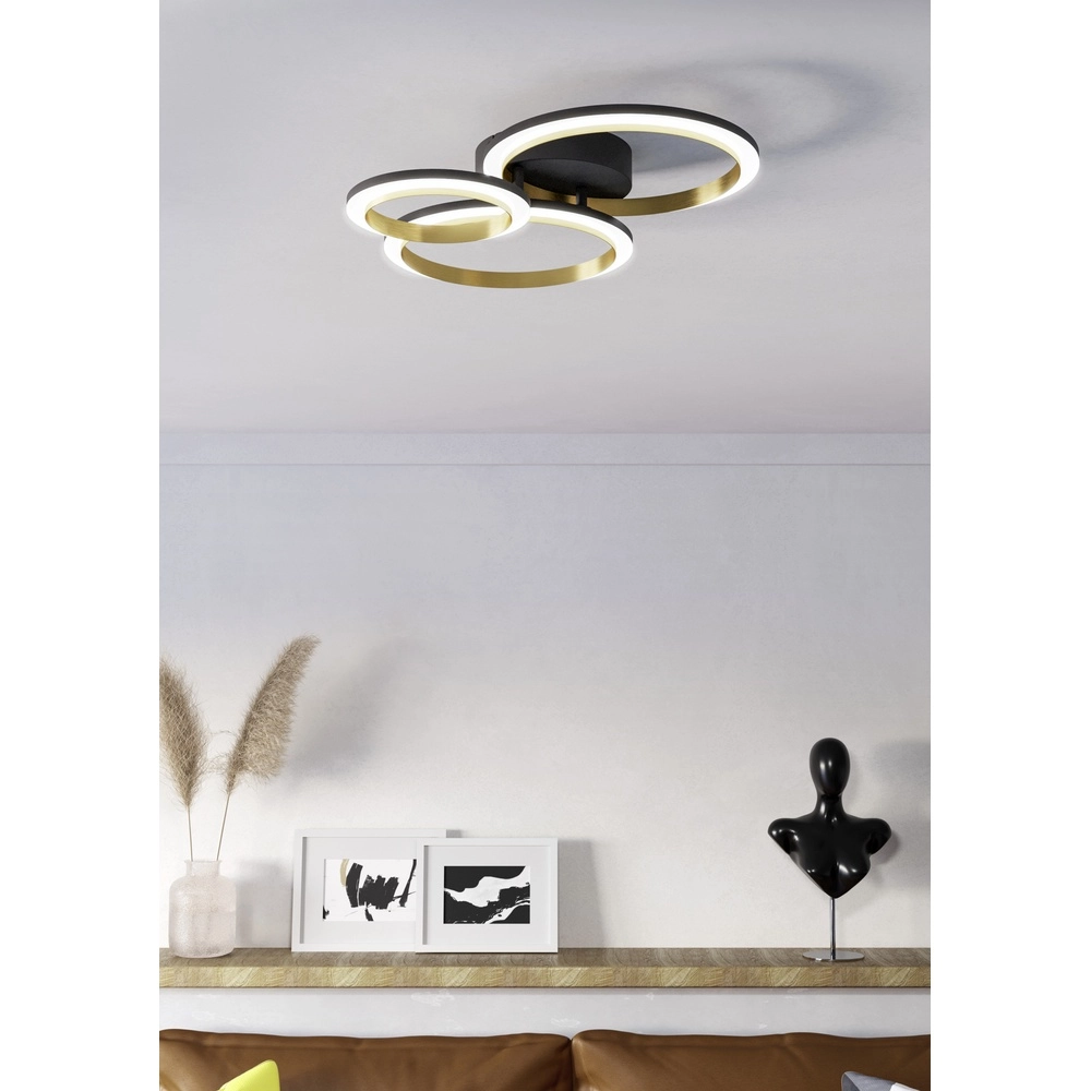 Ceiling led lamp Calliera round - black with gold Eglo 9008606316120
