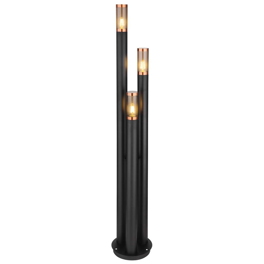 3-light garden lamp Boston Black