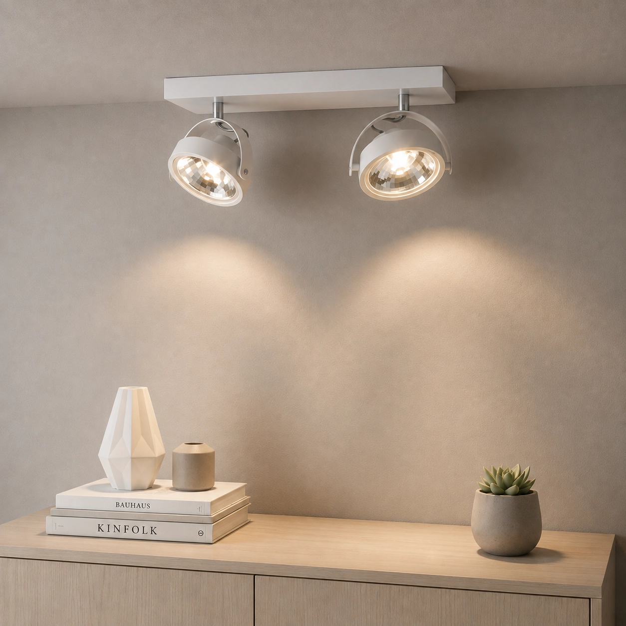 Surface-mounted spotlight Wajer double white