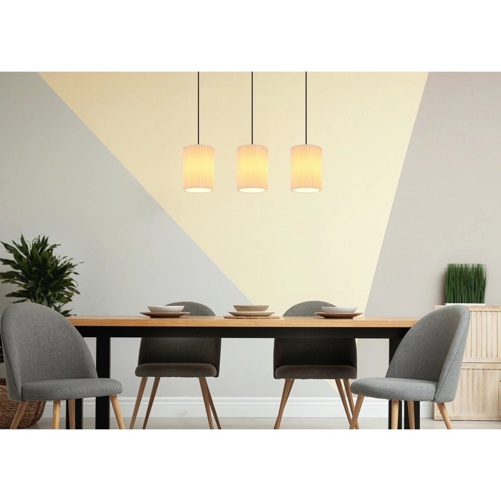 3-light pendant lamp Page black with white straight Globo 9007371522606