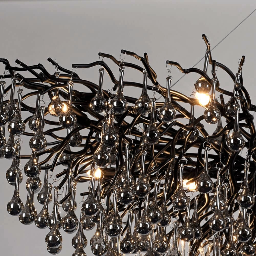Large chandelier Icicle black Paul Neuhaus 4012248377543