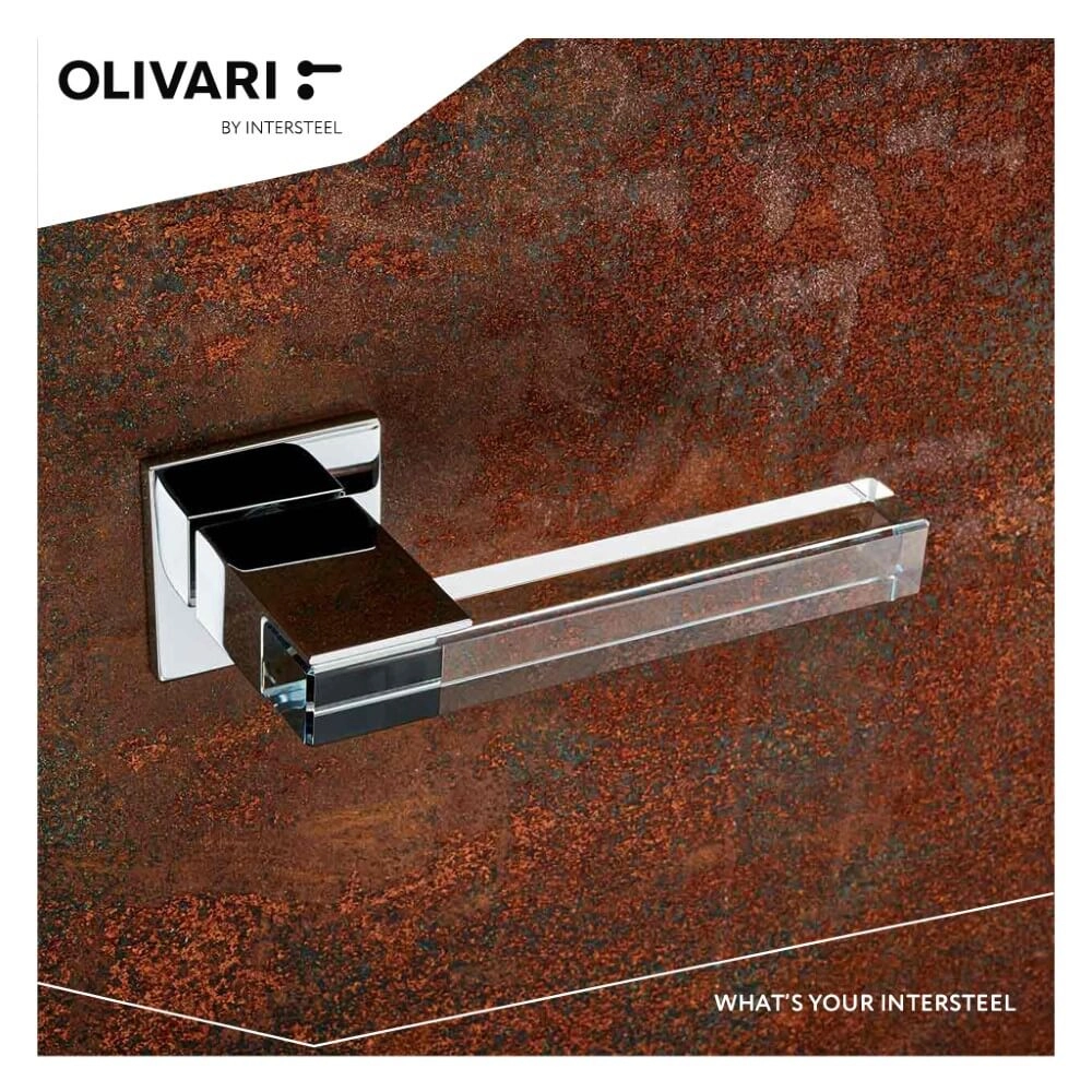 Design door handle Ice Cube Chrome and transparent Olivari 8714186478370
