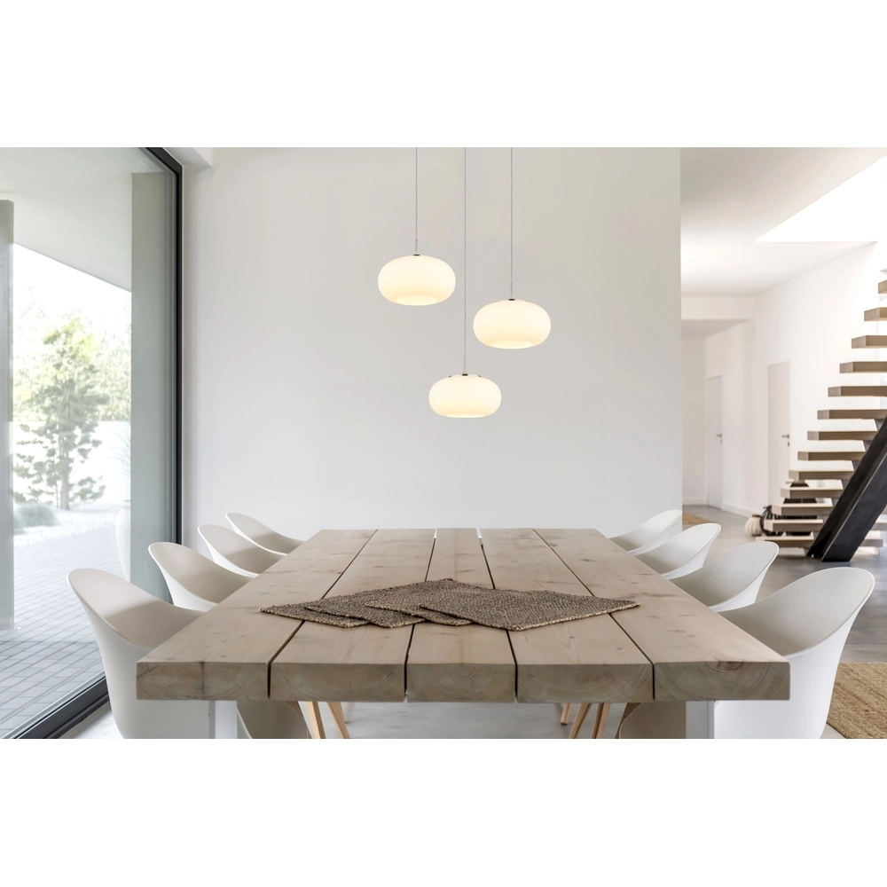 Design pendant lamp Quintara 3-light nickel Globo 9007371474318