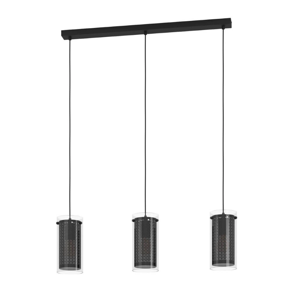 Dining table lamp Pinto Textil 1 black with glass