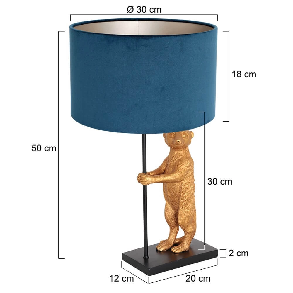 Table lamp Animaux with blue velvet Steinhauer 8712746151855