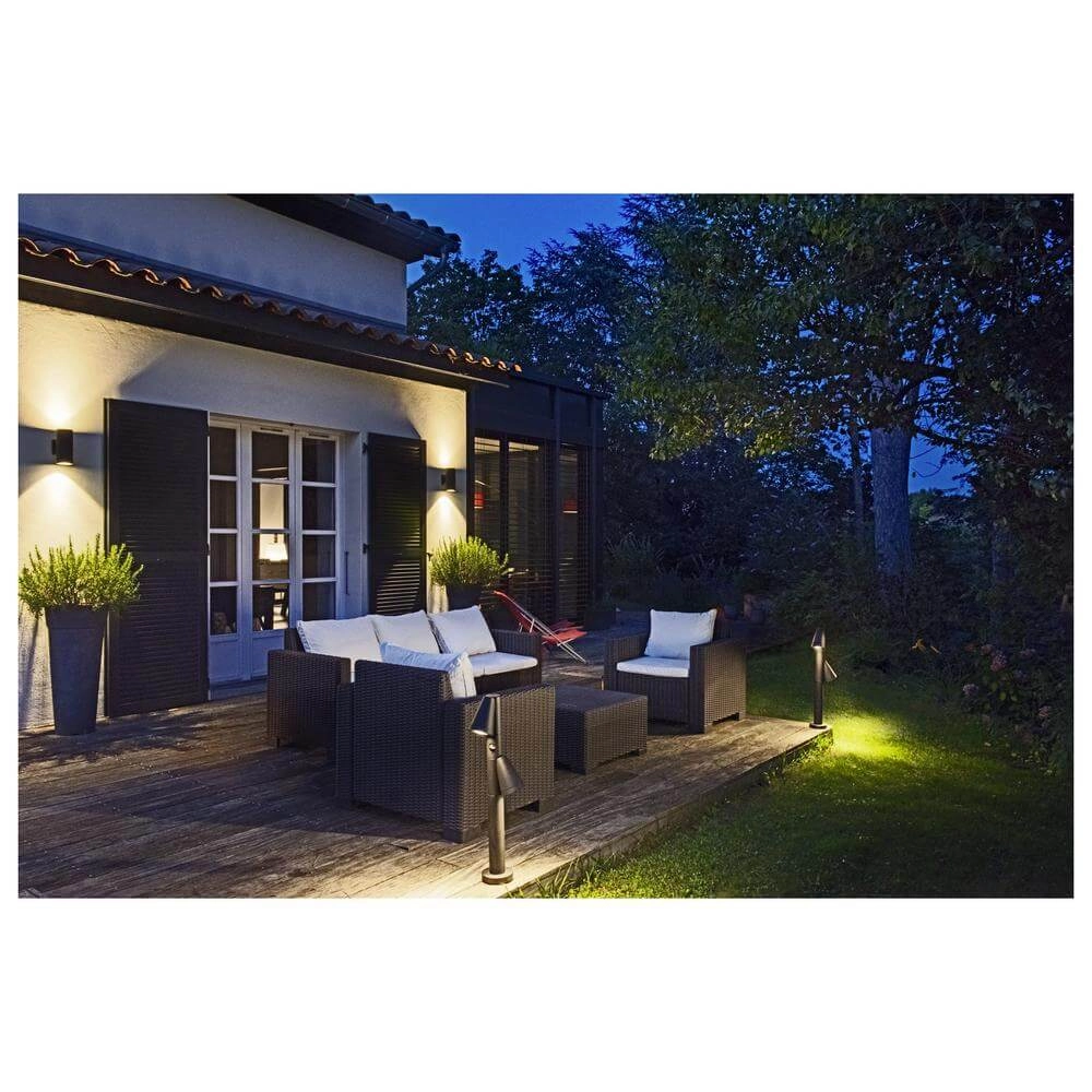 Path lighting T-Tube 70 Pole 70cm black double with sensor SLV 4024163291583