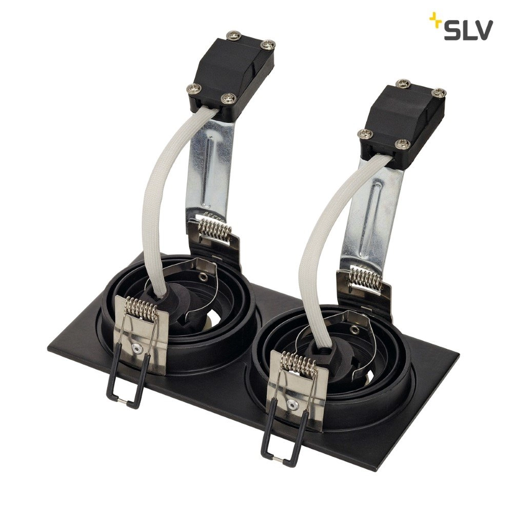 Recessed spotlight New Tria GU10 2 Square 17cm black SLV 4024163137102