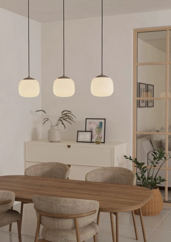 Japandi pendant lamp Cominio 3-light Eglo 9008606274598