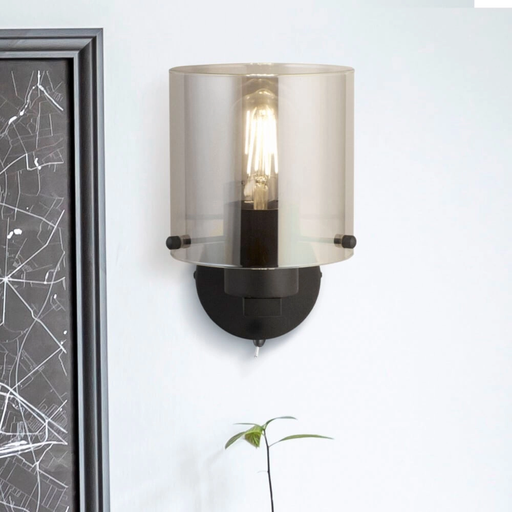 Black wall lamp Sweden design Searchlight 5053423272016