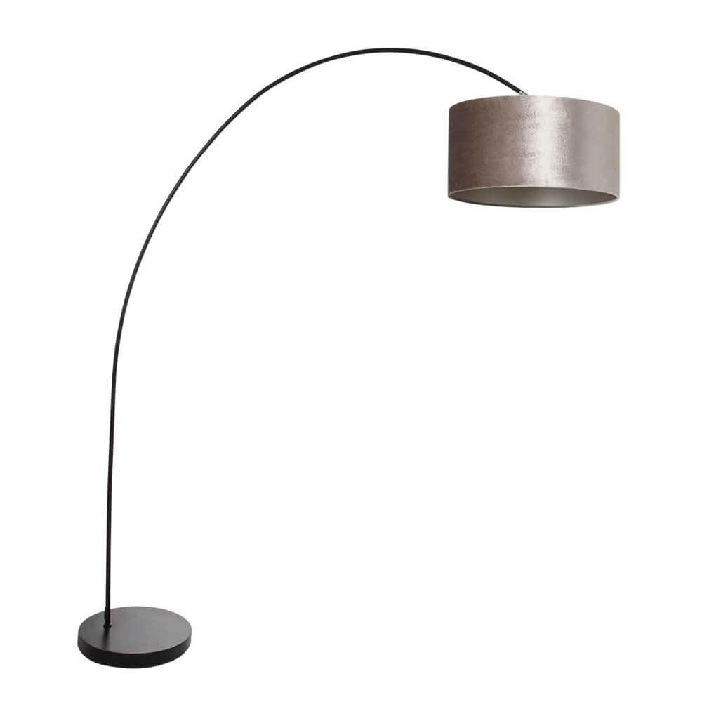 Arc lamp Solva black with silver cap