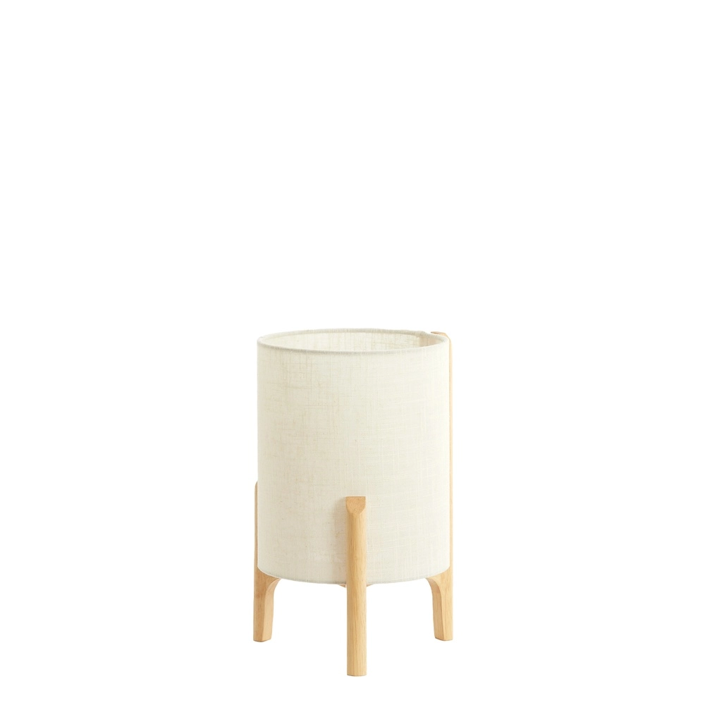 Table lamp Litto Ø 22cm - wood look with natural linen