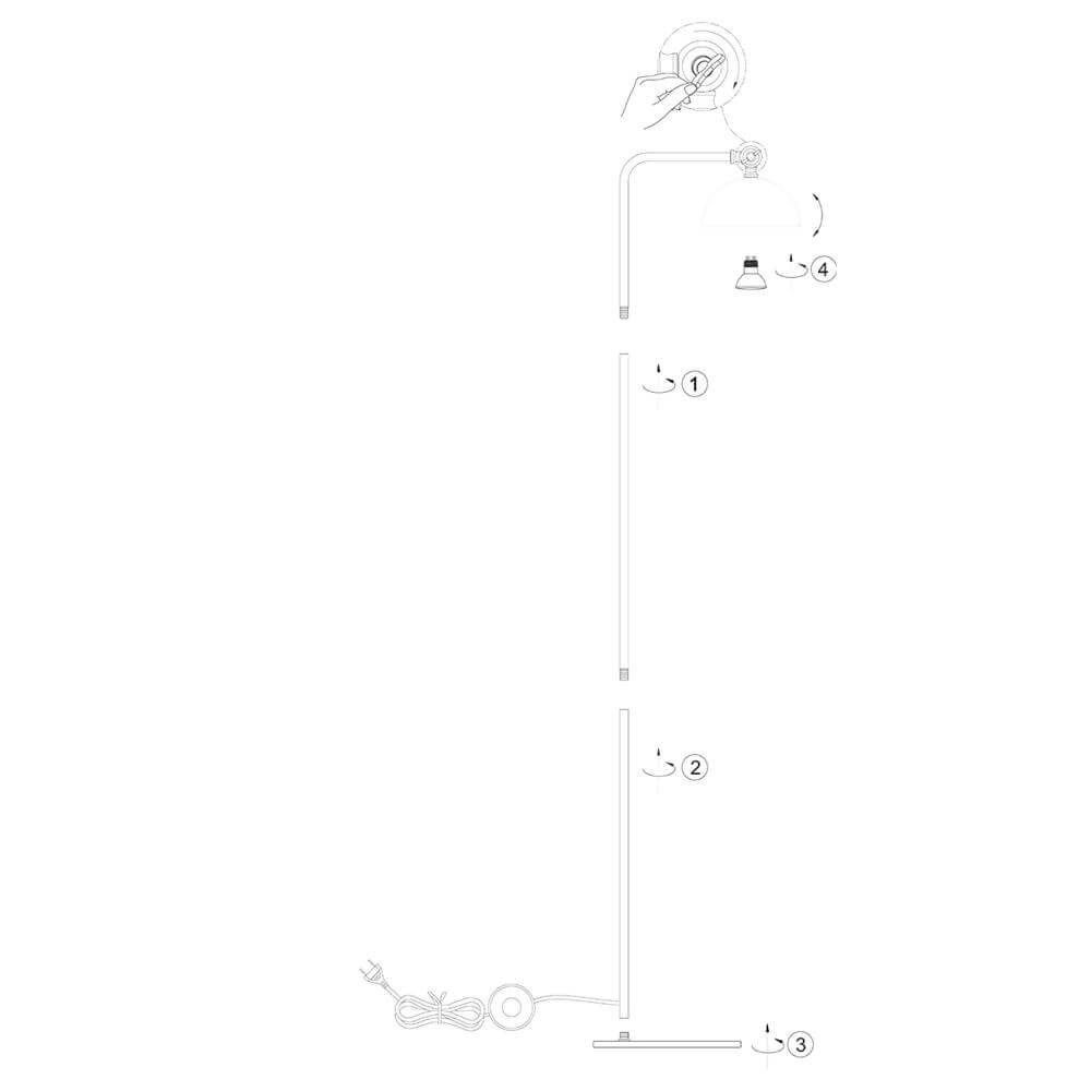 Floor lamp Pintino black with bronze Steinhauer 8712746176490