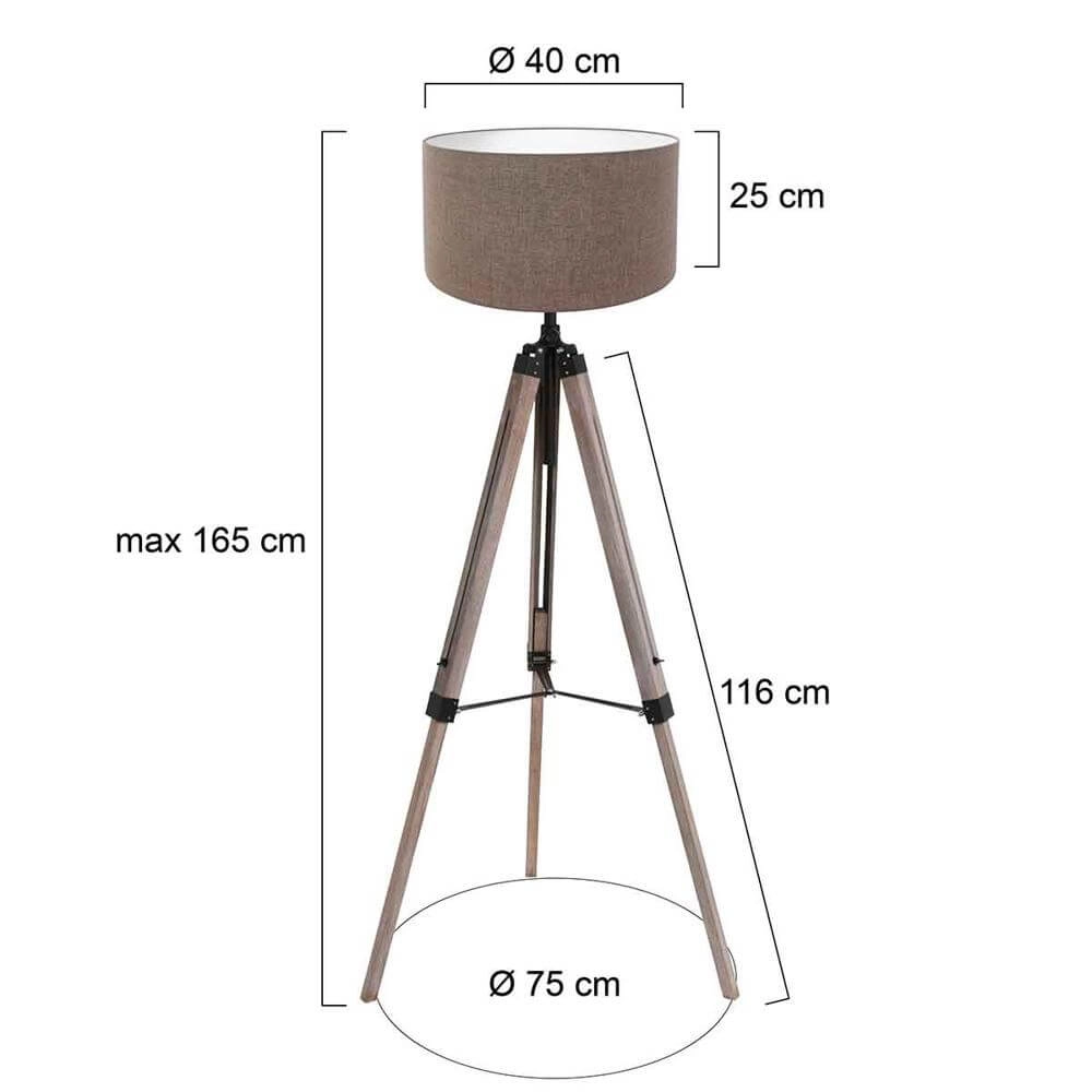 Tripod floor lamp Triek with grey hood Steinhauer 8712746176094