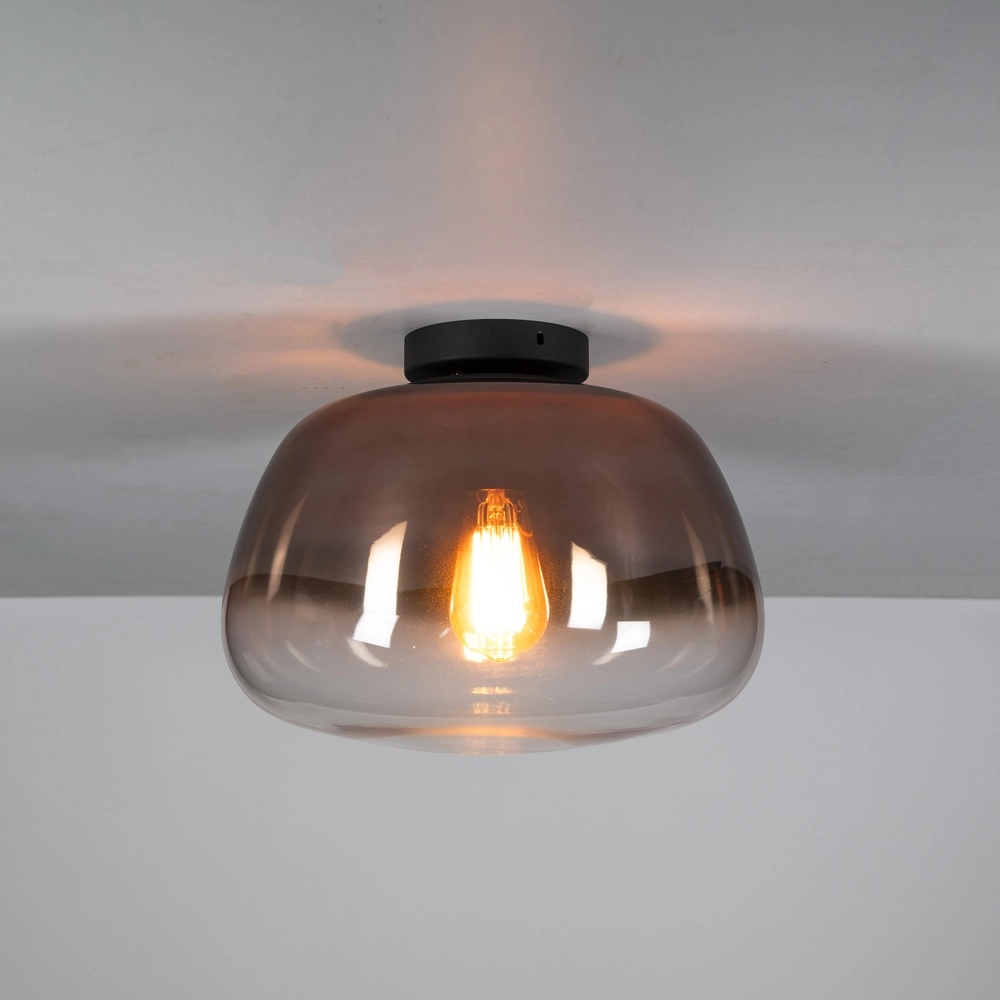 Glass ceiling lamp Pulse Ø 36cm - copper glass