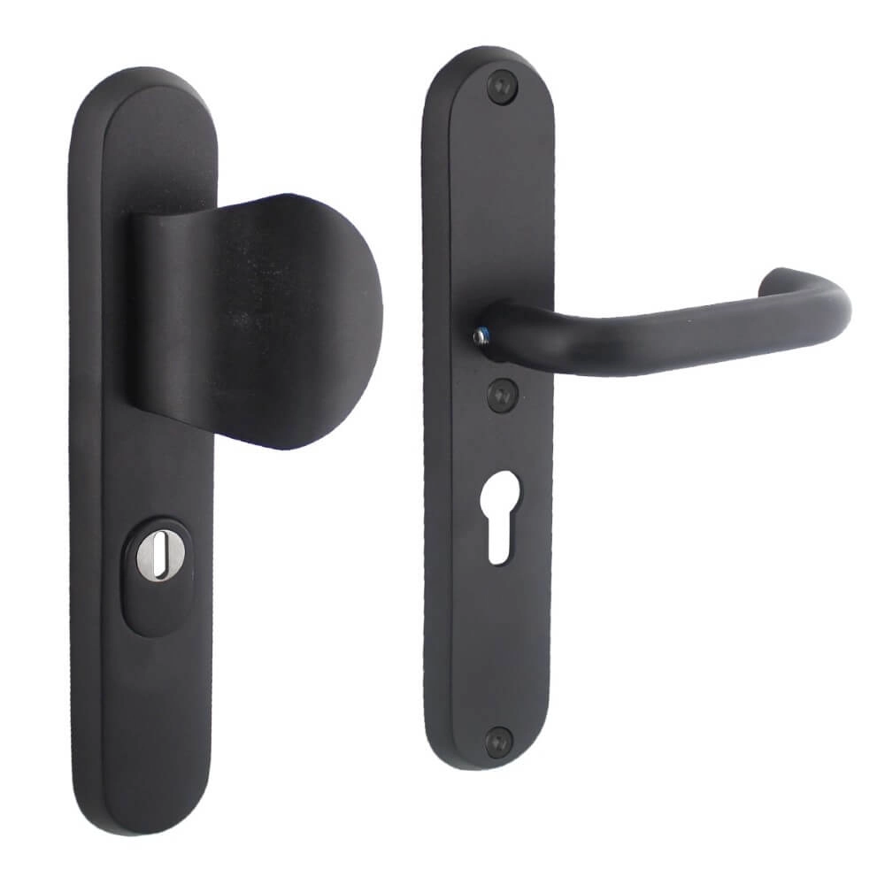 Front door fittings Vurano PC 55mm core pull protection black