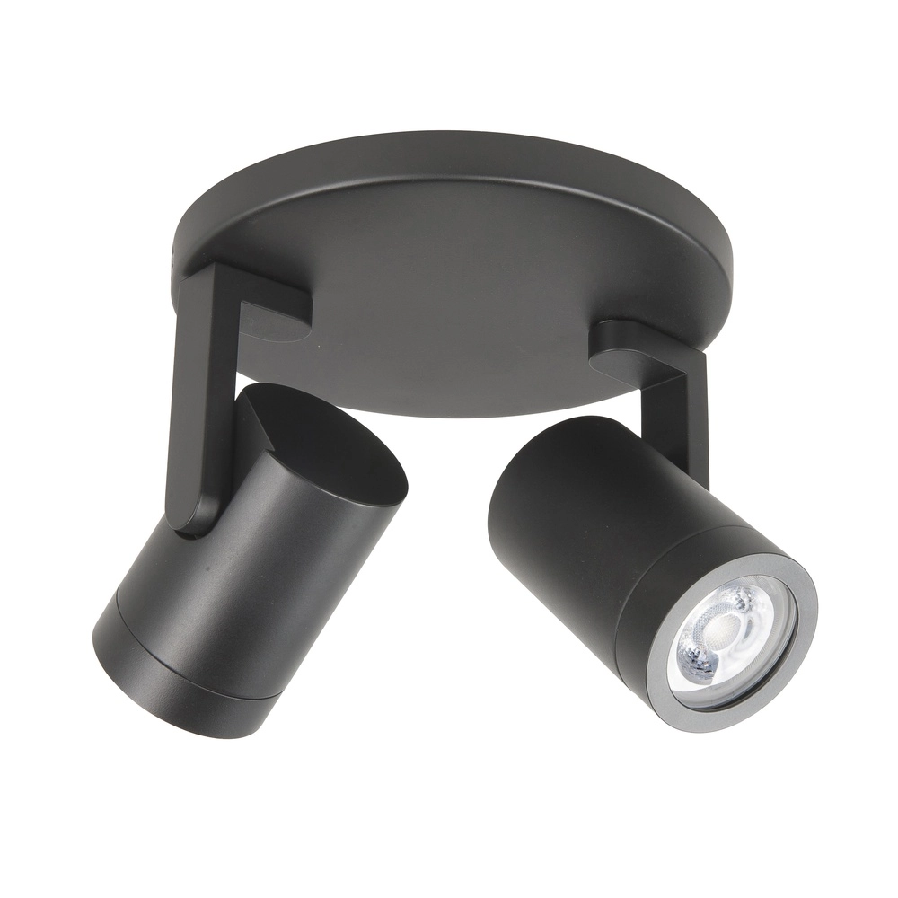 Surface-mounted spot Halo Spot black 2-light round