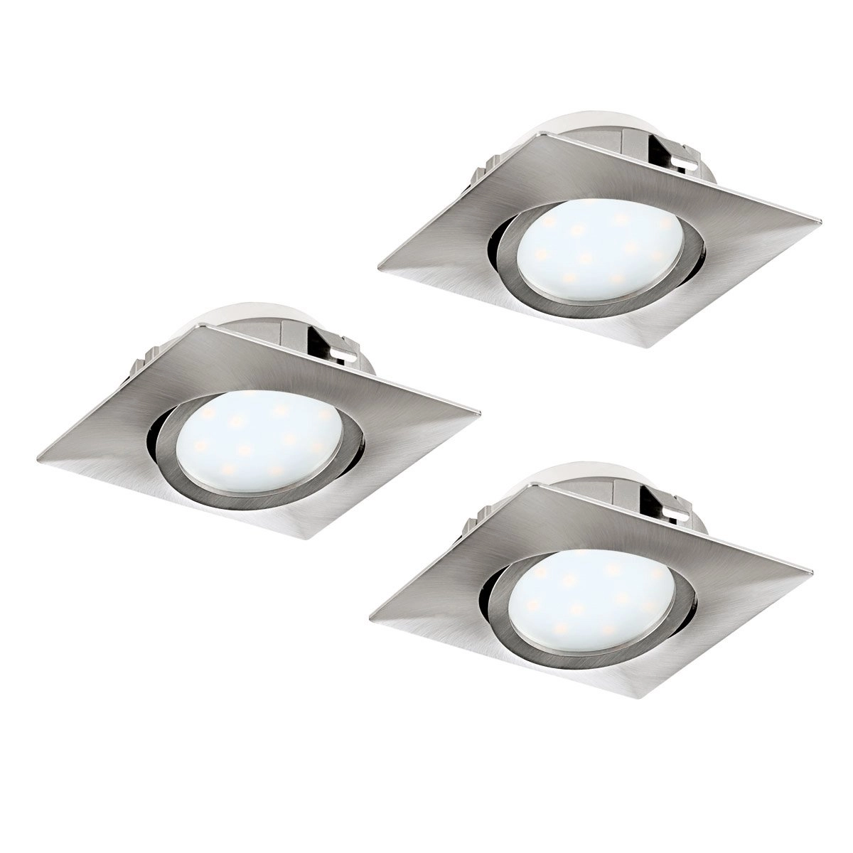 LED ceiling spot Pineda Square (3x) 3x6w - 3000K - 8.4cm nickel