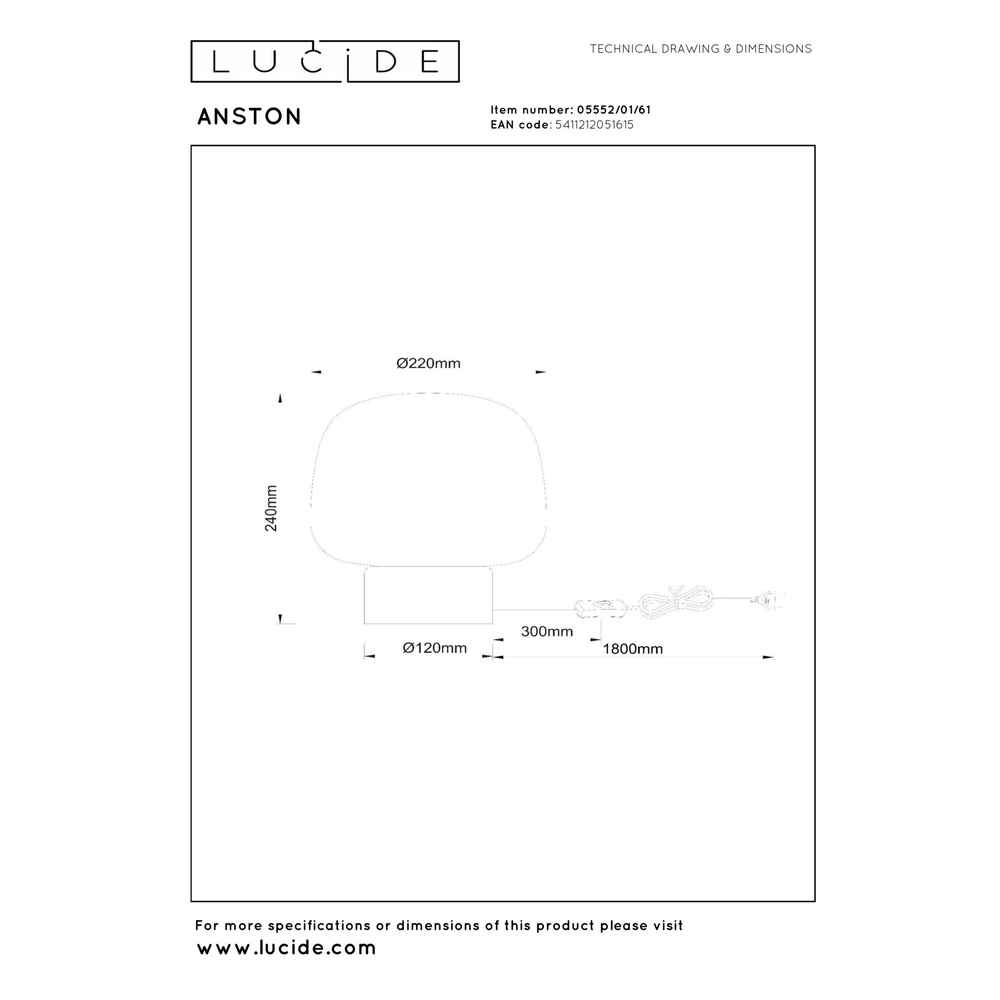 Japandi table lamp Anston Opal Lucide 5411212051615