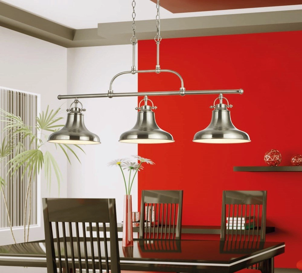 Dining room pendant lamp Dallas matte silver Searchlight 5053423137186
