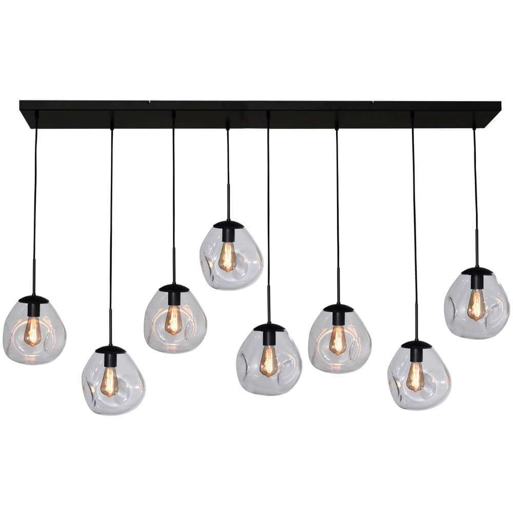 Hanging lamp Lava 8x clear glass Ø 24cm