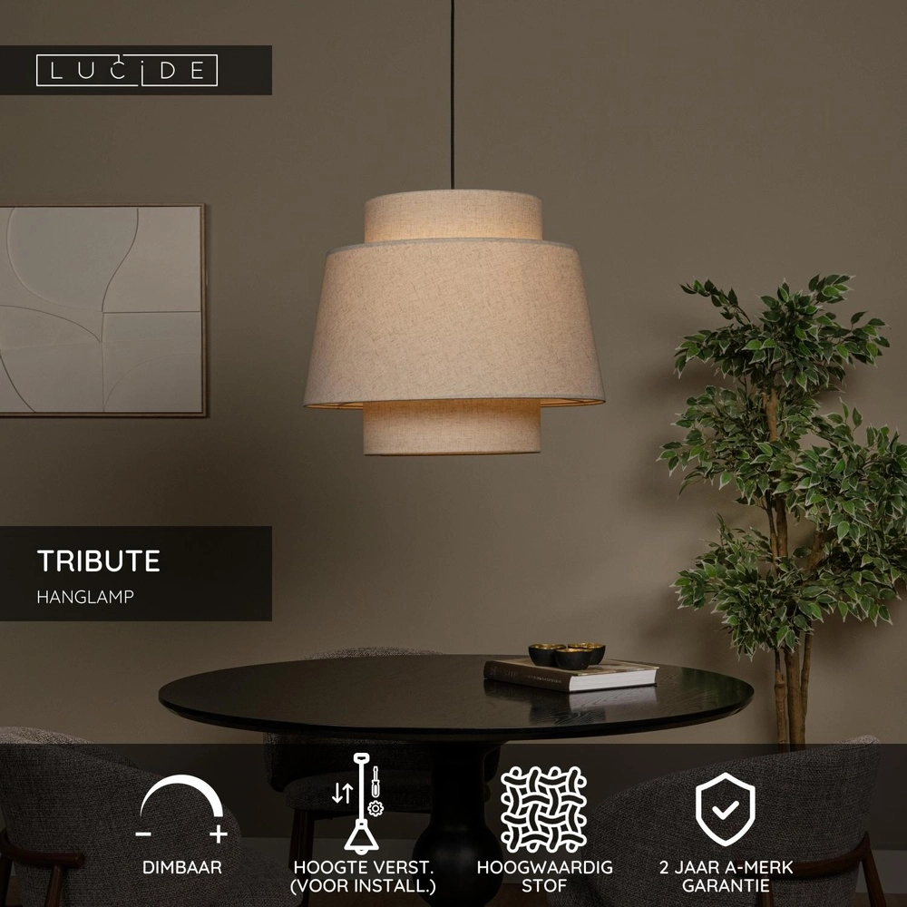 Pendant lamp Tribute Ø 60cm cream Lucide 5411212211958