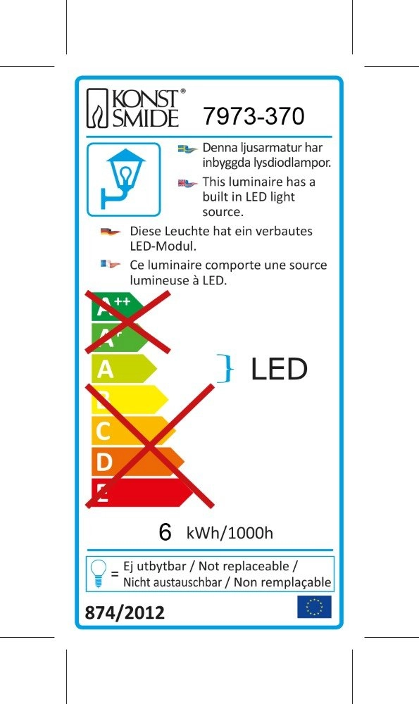 LED wall spot Chieri on batteries KonstSmide 7318307973372