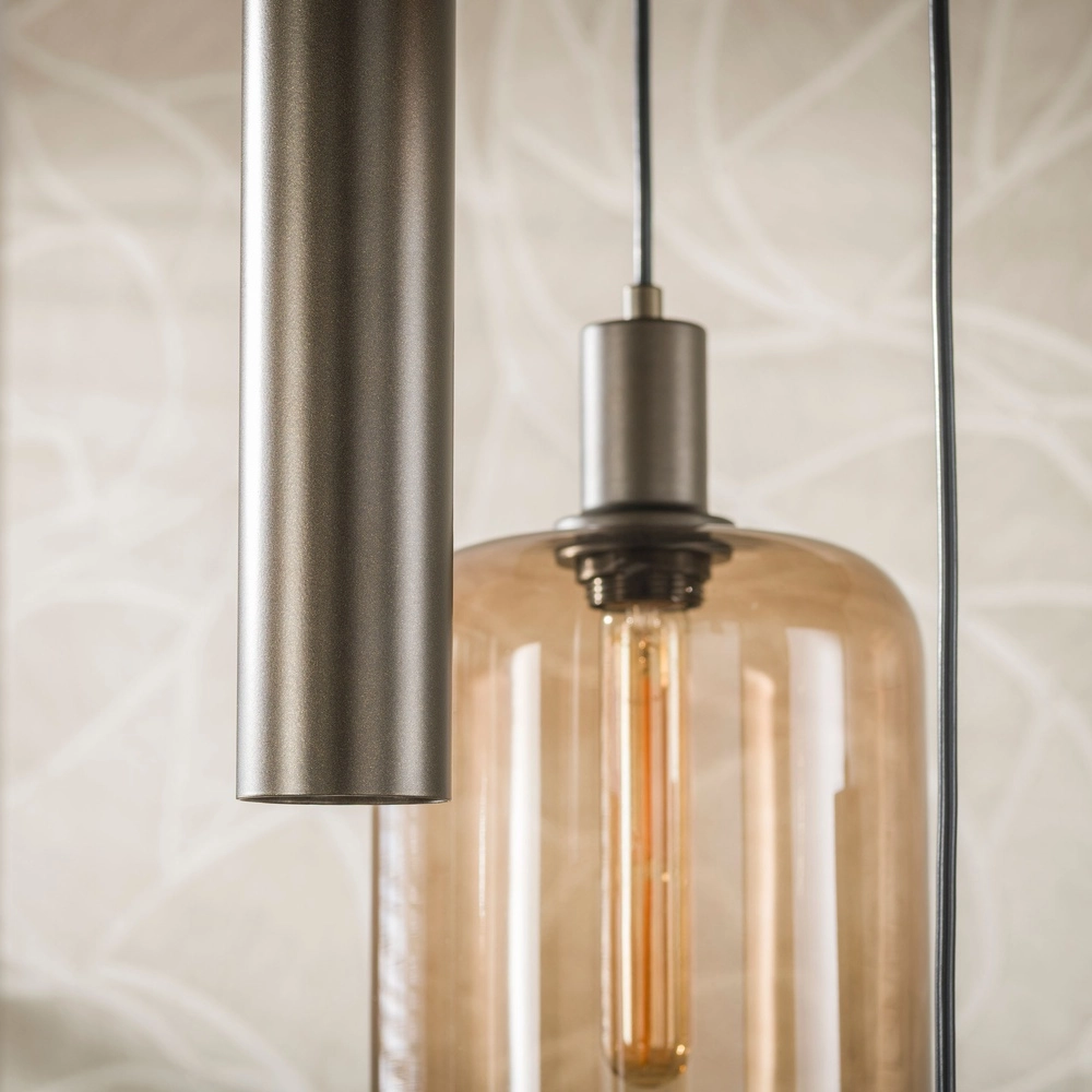 Design hanglamp Serene 5-lichts sienna bruin Lyora 8716803514805