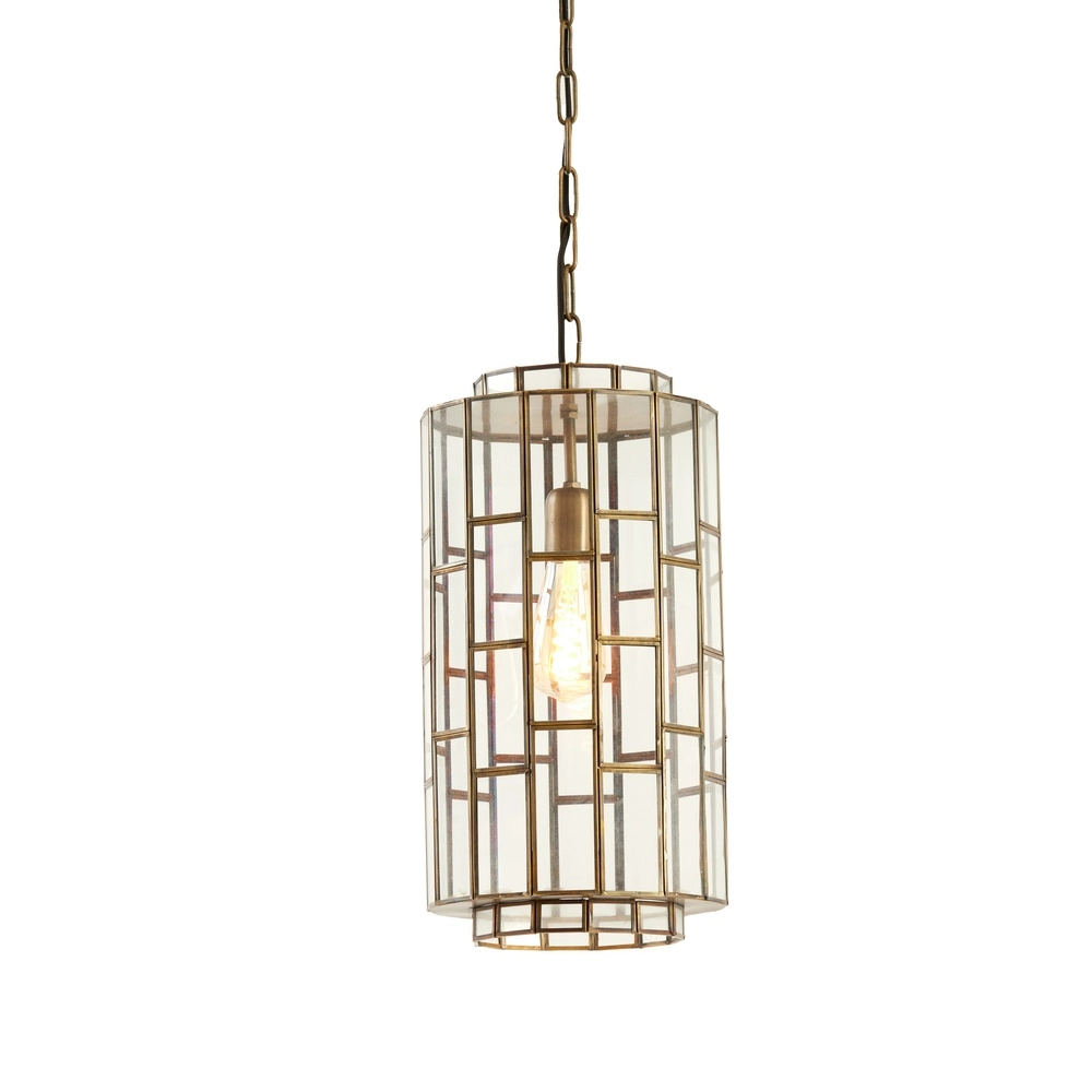 Glass pendant lamp SÃ¸strene Ø 24cm - glass with brass Light & Living 8717807187262