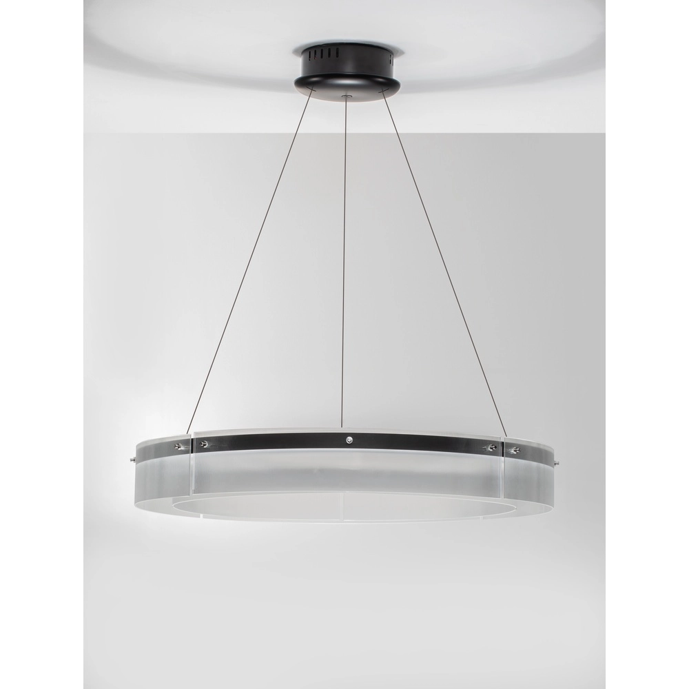 Design pendant lamp Pauline black with glass Ø 85cm Lyora 5212017445391