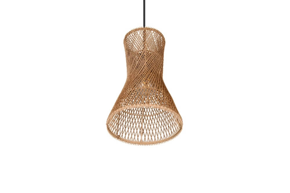 Design pendant lamp Bijou black with rattan Ø20cm Trio 4017807637304