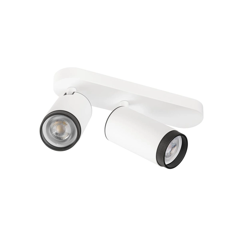 Surface-mounted spot Grip! L 2-light white with black ring SLV 4024163304405
