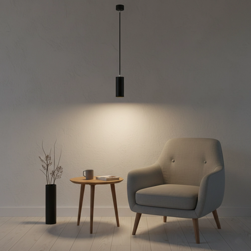 Sleek pendant lamp Aila black