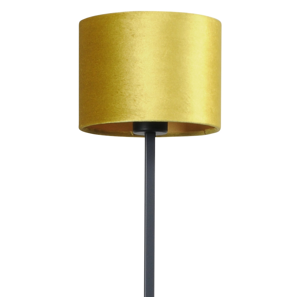 Black floor lamp Venus 150cm with ocher yellow lampshade Masterlight 8718121207469