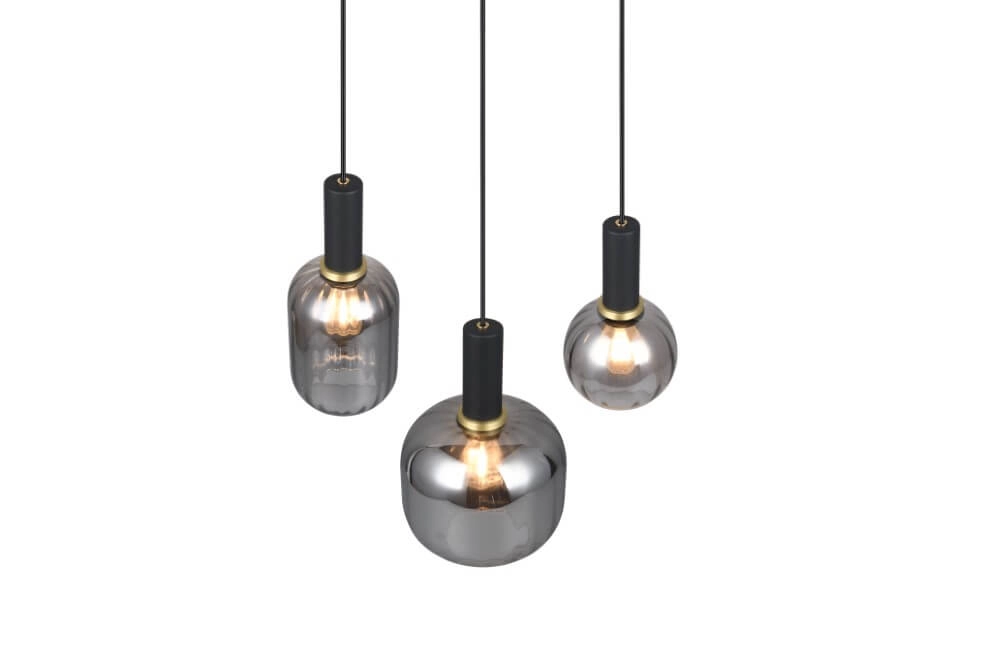 Dining room pendant lamp Diva 3-light - smoke glass Trio 4017807614565