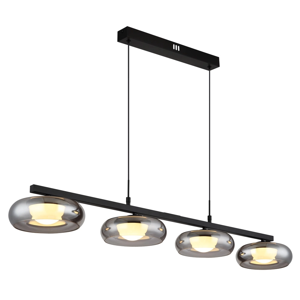 Design pendant lamp Carlene 4-light black Globo 9007371569182