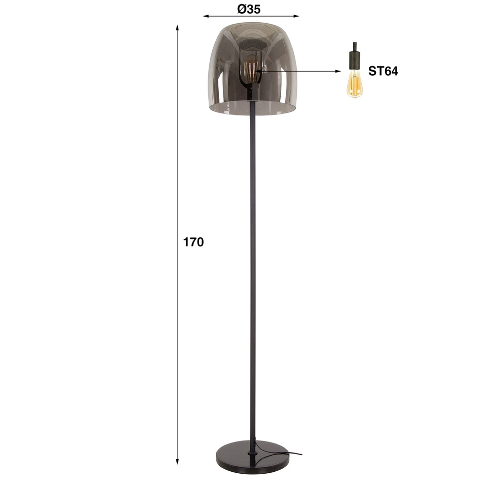 Glass floor lamp Drift Ø 35cm - 170cm high Lyora 8716803512672
