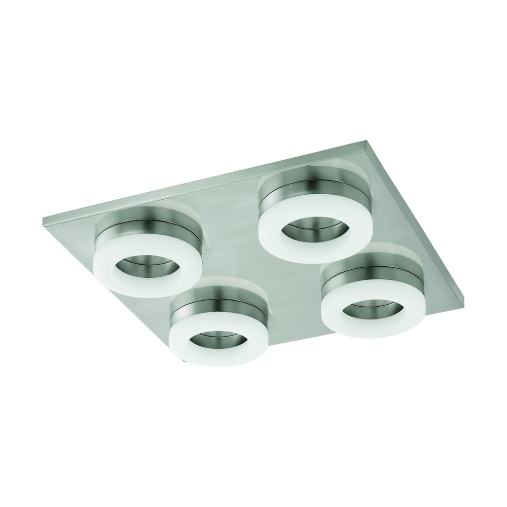 Square ceiling lamp Palena nickel 4-lights
