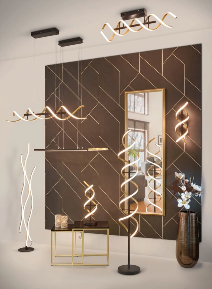 Hanging lamp Blaze black with gold Trio 4017807540086