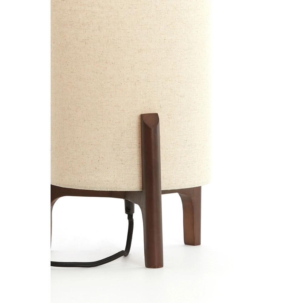 Table lamp Litto Ø 22cm - walnut with natural linen Light & Living 8717807792671