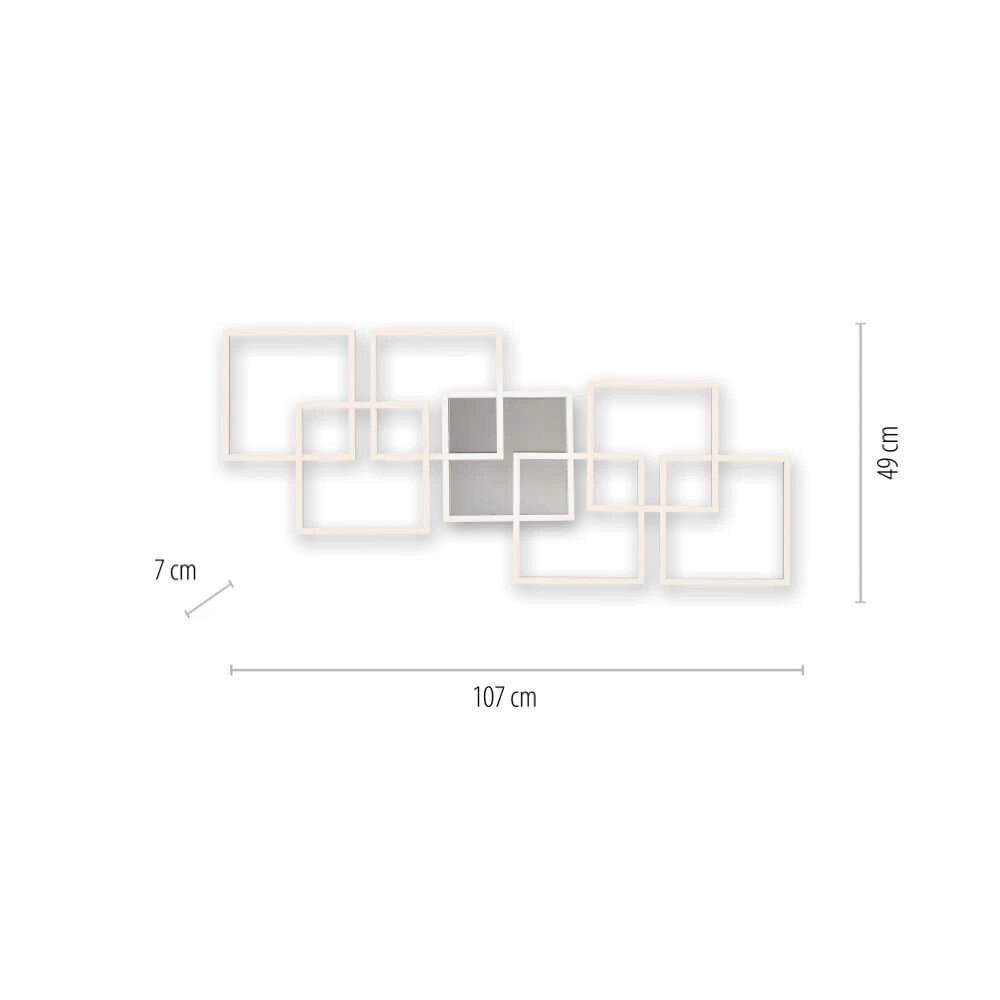 Modern ceiling lamp Q-Inigo rectangular Paul Neuhaus 4012248358092