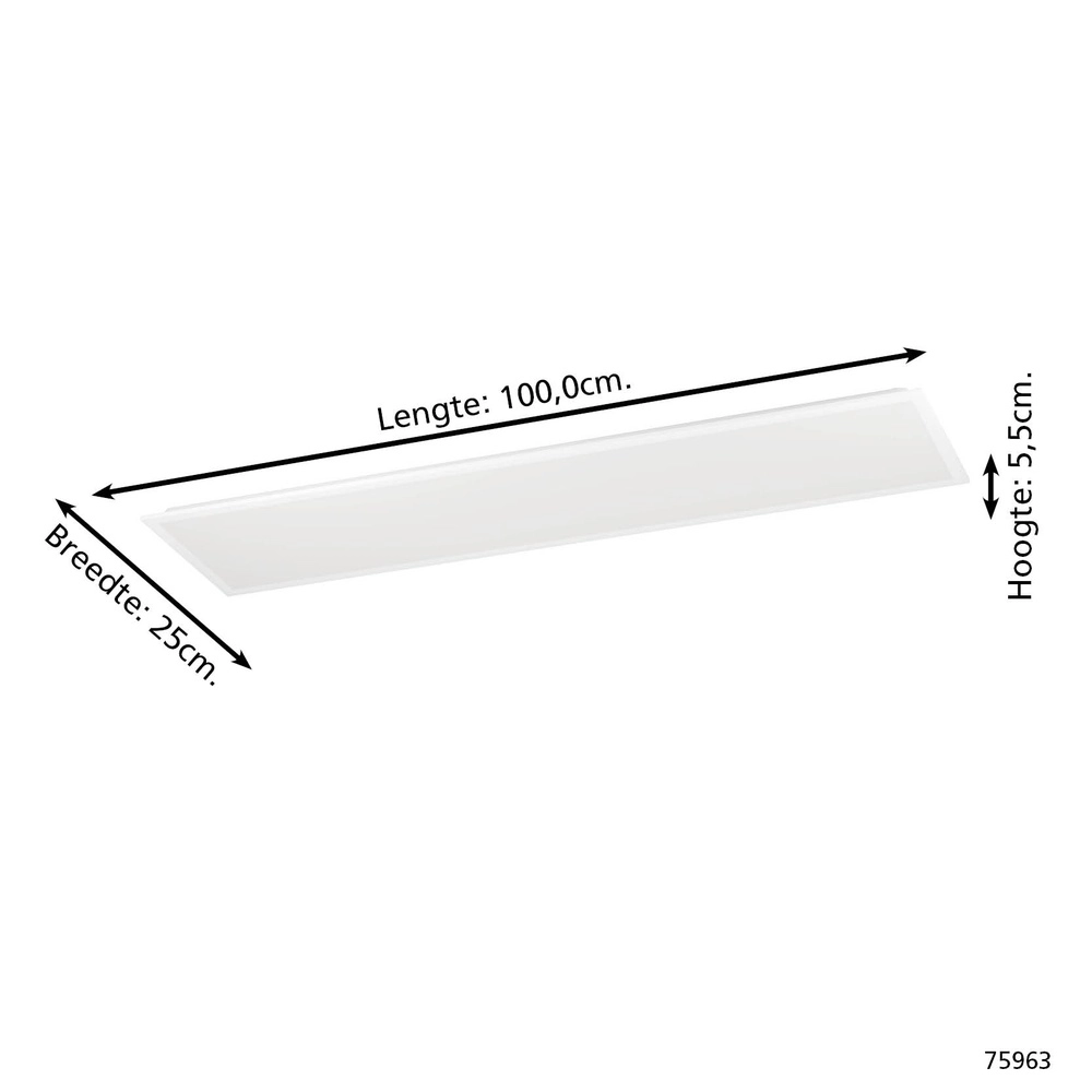 Sleek ceiling lamp Bottazzo rectangle Eglo 9002759759636