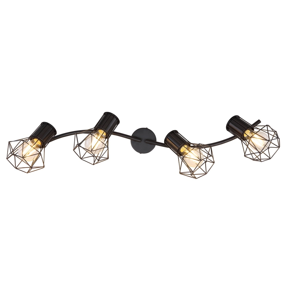 Ceiling lamp Priska 4-light black Globo 9007371406173