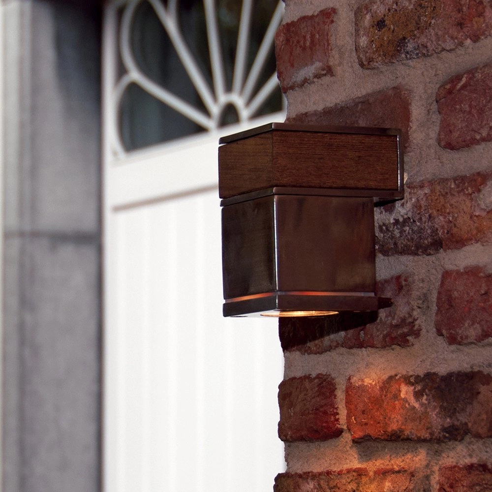 Outdoor lamp downlight Q-Bic Teak Stainless steel Royal Botania