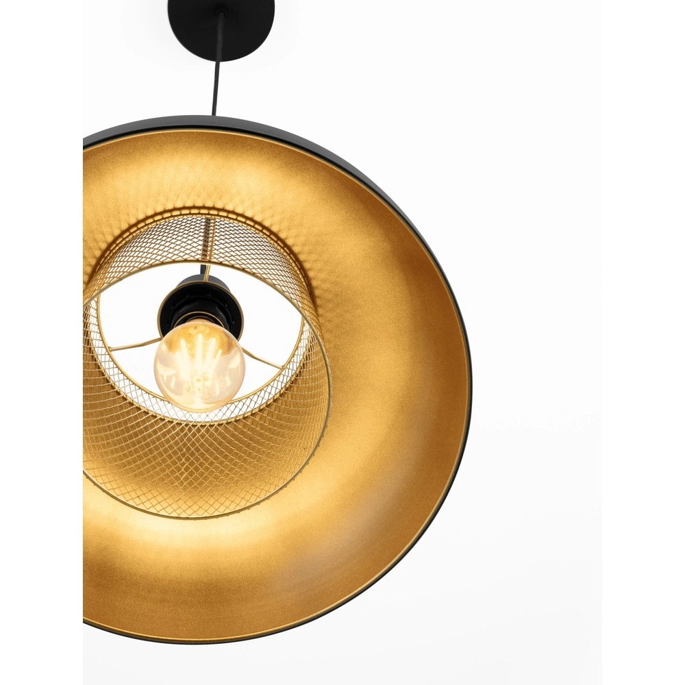Pendant lamp Sqube black with gold Lyora 5212017454799