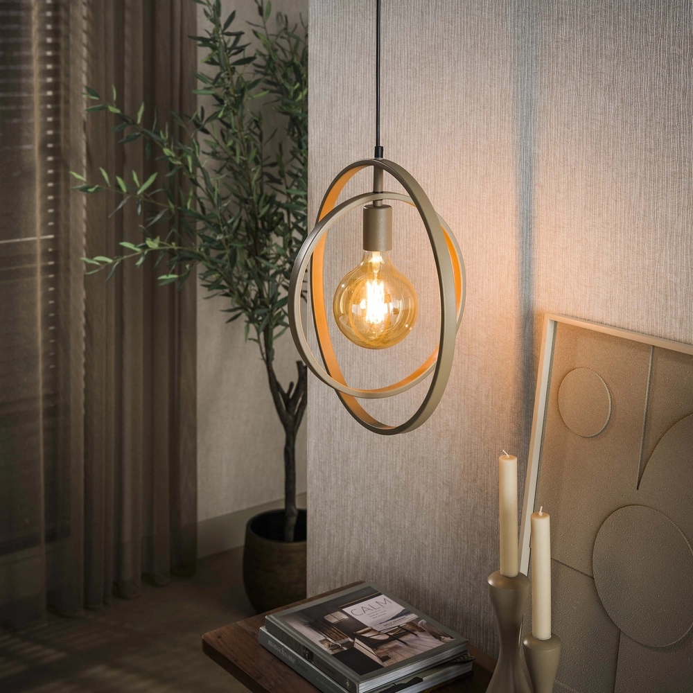 Modern pendant lamp Ø 40cm Turn sand brown