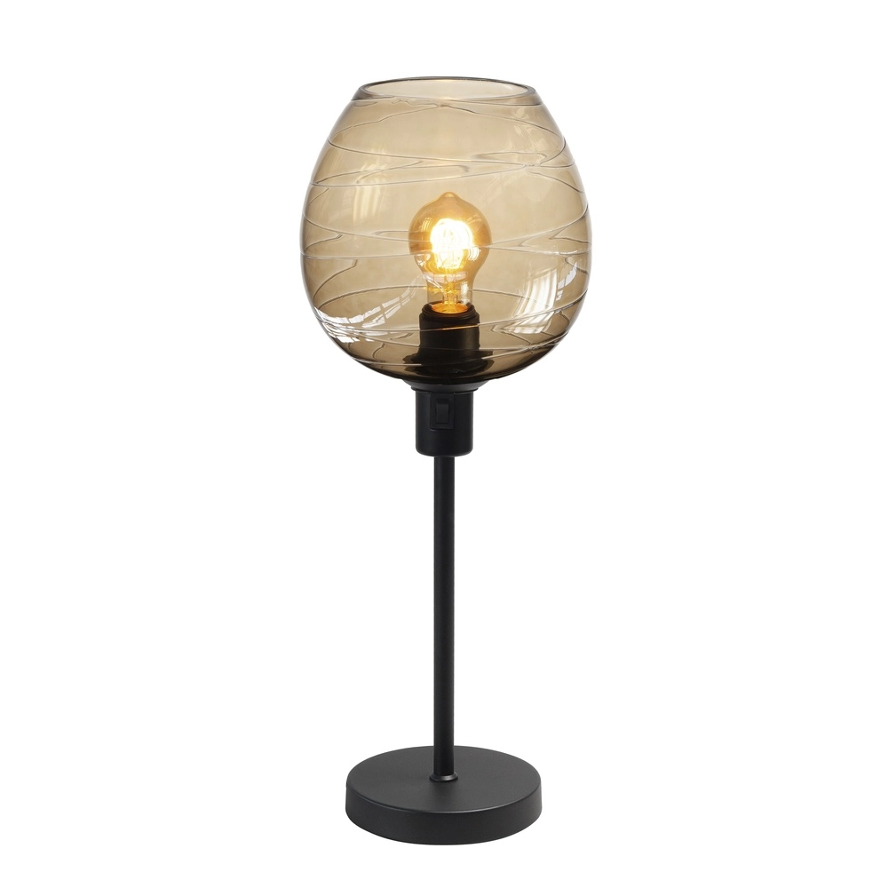 Table lamp Fantasy black with gold glass Ø 22cm