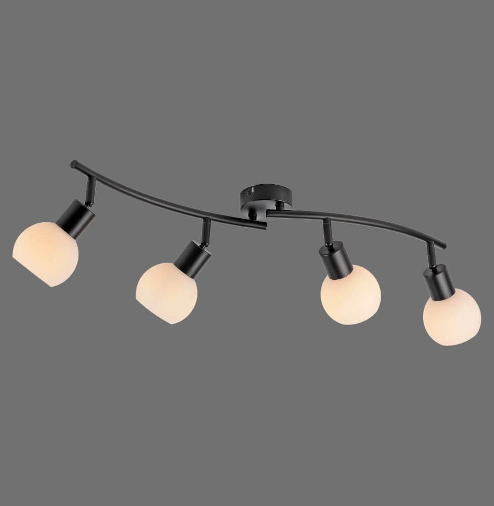 Black ceiling lamp Loki 4-light Just Light 4043689000790