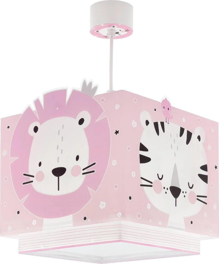 Children's room hanging lamp Baby Jungle soft pink with white Dalber 8420406002835