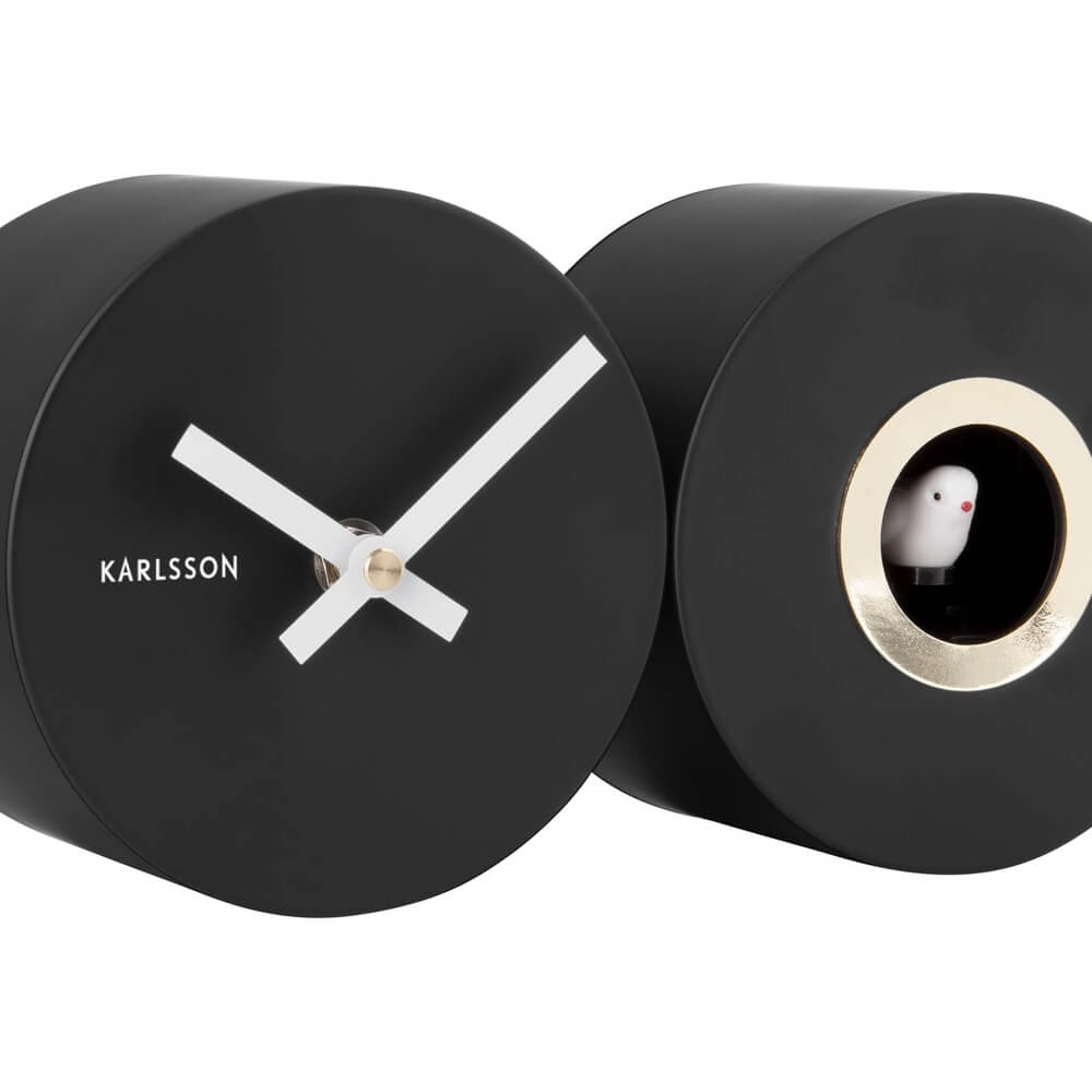 Wall Clock Duo Cuckoo black Karlsson 8714302697982