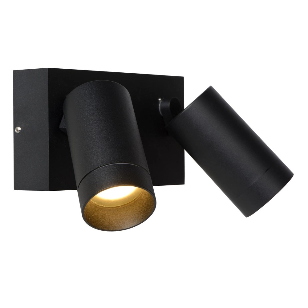 Wall spotlight Taylor IP54 double with sensor black Lucide 5411212092717